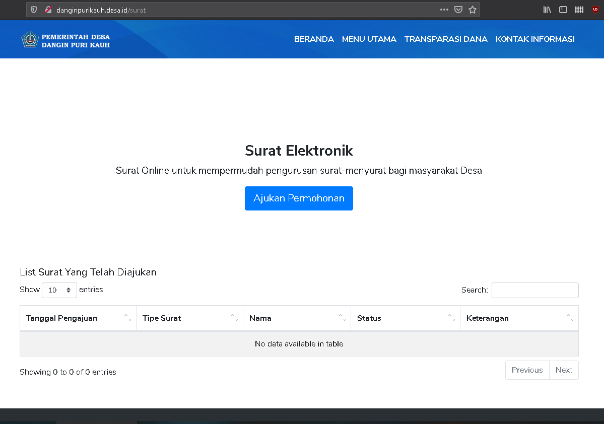 SURAT ONLINE DESA DANGIN PURI KAUH