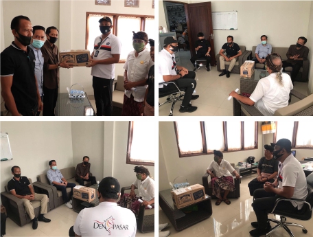 Penerimaan bantuan Masker dari Dinas Kependudukan dan Pencatatan Sipil Kota Denpasar